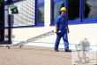 Aluminium-Anlegeleiter mit "rollbar"-Traverse...