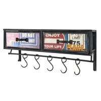 Haku Wandgarderobe aus Metall in Vintageoptik