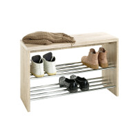 Haku Bank - Schuhbank MDF eiche San Remo,mit 2 Schuhablagen 