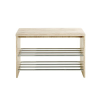 Haku Bank - Schuhbank MDF eiche San Remo,mit 2 Schuhablagen 