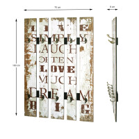 Haku Wandgarderobe mit Schriftzug aus MDF Weiß-Braun 1