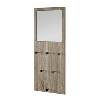 Haku Wandgarderobe MDF Dekor Eiche Trüffel, mit Spiegel 1