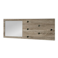 Haku Wandgarderobe MDF Dekor Eiche Trüffel, mit Spiegel 2