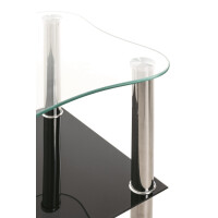 Haku Beistelltisch, Edelstahl-schwarz mit Sicherheitsglas 3