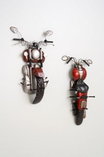 Haku Wandgarderobe aus Metall in 3D Vintageoptik Motorrad, mit 3 Garderobenhaken