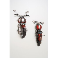 Haku Wandgarderobe aus Metall in 3D Vintageoptik Motorrad, mit 3 Garderobenhaken 2