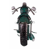 Haku Wandgarderobe aus Metall in 3D Vintageoptik Motorrad, mit 3 Garderobenhaken und Spiegel 1