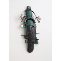 Haku Wandgarderobe aus Metall in 3D Vintageoptik Motorrad, mit 3 Garderobenhaken und Spiegel 2