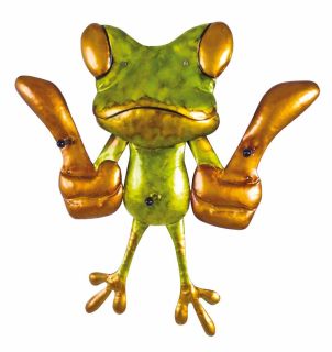 Haku Wandgarderobe aus Metall in 3D Vintageoptik Frog, mit 3 Garderobenhaken