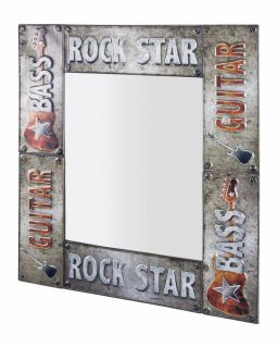 Haku Wandspiegel aus Metall in Vintageoptik Rock Star