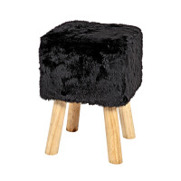 Haku Hocker quadratisch mit Felloptik-Si gallery