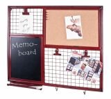 Haku Memoboard aus Metall in rot  - Vintageoptik, mit Schreibtafel und Pinnwand