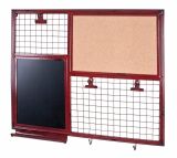 Haku Memoboard aus Metall in rot  - Vintageoptik, mit Schreibtafel und Pinnwand