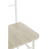 Haku Herrendiener aus Stahlrohr Weiß mit MDF-Sitz Eich