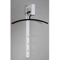 Haku Wandgarderobe aus weiß lackiertem Stahlrohr, Garderobenstange in chrom 1
