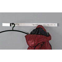 Haku Wandgarderobe aus weiß lackiertem Stahlrohr, Garderobenstange in chrom 2