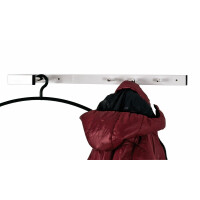 Haku Wandgarderobe aus weiß lackiertem Stahlrohr, Garderobenstange in chrom 4