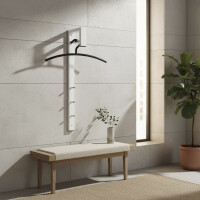 Haku Wandgarderobe aus weißem Stahlrohr mit...