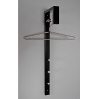 Haku Wandgarderobe aus schwarz lackiertem Stahlrohr, Garderobenstange in chrom 1