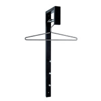 Haku Wandgarderobe aus Stahlrohr Schwarz mit Chromstange