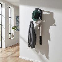 Haku Wandgarderobe aus Stahlrohr Schwarz mit Chromstange