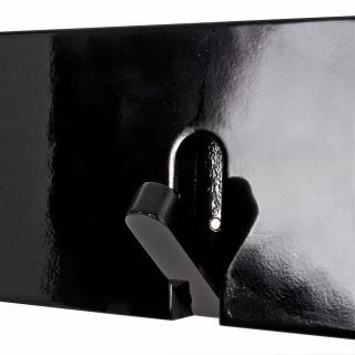 Haku Garderobenleiste aus MDF hochglanz schwarz lackiert, 5 Haken aus Massivholz