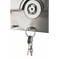 Haku Wandgarderobe - Oldtimer 6 in schwarz vernickelt, 3D Optik mit 5 Garderobenhaken 3