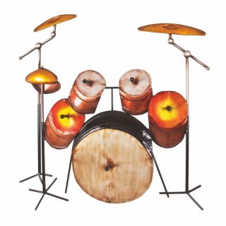 Haku Wandgarderobe Schlagzeug aus Metall in 3D Vintageoptik, mit 5 Garderobenhaken