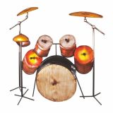 Haku Wandgarderobe "Schlagzeug" aus Metall in 3D Vintageoptik, mit 5 Garderobenhaken