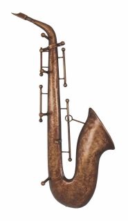 Haku Wandgarderobe Saxophon aus Metall in 3D Vintageoptik, mit 5 Garderobenhaken