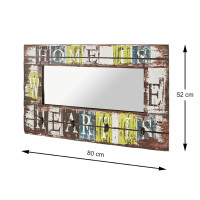 Haku Wandgarderobe mit Spiegel und 4 Haken in Vintageoptik 4