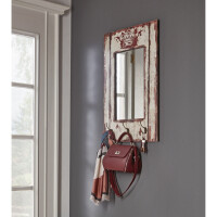 Haku Wandgarderobe mit Spiegel und 3 Haken Grau-Kupfer 3