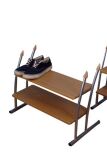 Schuhregal mit 2 Ablagen in Buche-Optik