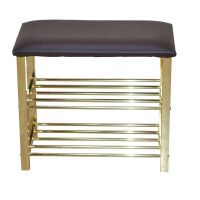 Schuhregal / Sitzbank mocca-messingfarben, 57 cm Breit