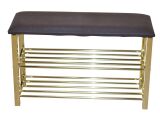 Schuhregal / Sitzbank mocca-messingfarben, 80 cm Breit