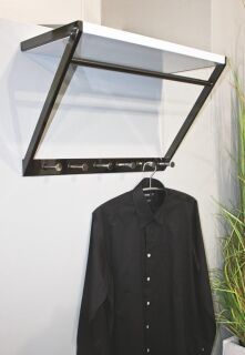 Haku Wandgarderobe aus Vierkantstahl schwarz nickel-weiß