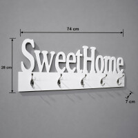 Haku Wandgarderobe "Sweet Home" aus MDF, wei&szlig