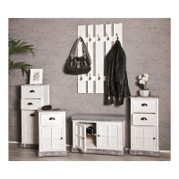 Haku Wandgarderobe in Vintage Optik, weiß 3