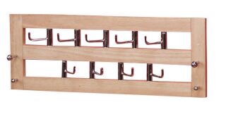 Wandgarderobe aus Massivholz, natur lackiert