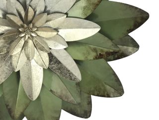 Wanddekoration  Blüte in grün/silber