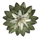 Wanddekoration " Blüte" in grün/silber