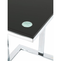 Haku Beistelltisch aus Vierkantstahlrohr chrom, Ablage aus schwarzem Sicherheitsglas 3