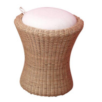 Rattan Sitzhocker mit Stauraum in Beige gallery