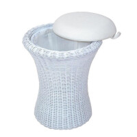 Rattan Sitzhocker mit Stauraum in Beige 3
