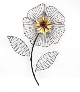 Wanddekoration  Blume in schwarz