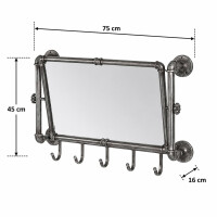 Haku Wandgarderobe aus Stahl in anthrazit mit verstellbarem 