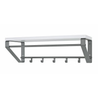 Haku Wandgarderobe aus Metall in anthrazit, Ablage aus MDF Dekor weiß 3