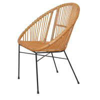 Rattansessel - Rattanstuhl inkl. Sitzkissen schwarz/honigfarben 4