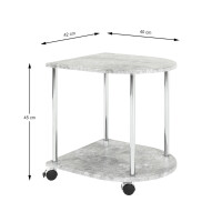 Haku Beistellwagen in Betonoptik-Chrom 4