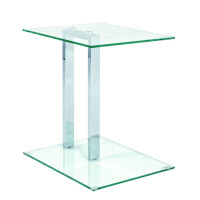 Haku Beistelltisch aus Chrom/Sicherheitsklarglas, (BxTxH)45x35x50 cm